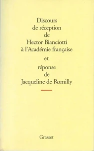 Discours de reception à l'académie française