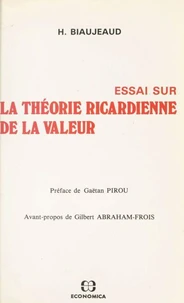 Essai sur la theorie ricardienne de la valeur