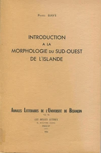 Introduction à la morphologie du sud-ouest de l'Islande