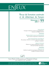 Enjeux 77. revue de formation continuee et de didactique du francais