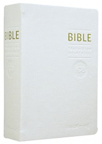  Bibli'O - La Bible TOB - Traduction oecuménique avec introductions, notes essentielles, glossaire, reliure semi-rigide, couverture similicuir blanc, tranches or.
