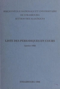 Liste des périodiques en cours (Janvier 1988)