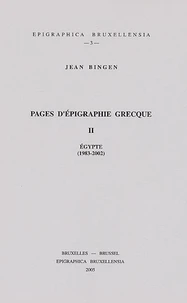Pages d'épigraphie grecque