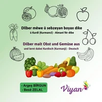 Dilber malt Obst und Gemüse aus und lernt dabei Kurdisch (Kurmanji)