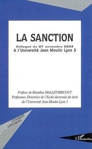 Blandine Mallet-Bricout et Djoheur Zerouki - La sanction - Colloque du 27 novembre 2003 à l'Université Jean Moulin Lyon 3.