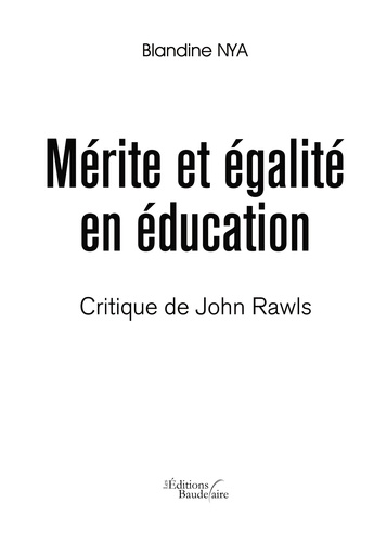 Mérite et égalité en éducation - Critique de John Rawls