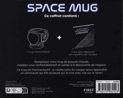 Space Mug. Mug thermo-réactif, avec le petit guide d'exploration de l'univers inclus