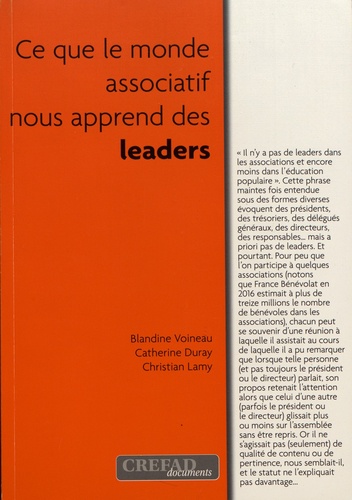 Blandine Voineau et Catherine Duray - Ce que le monde associatif nous apprend des leaders.