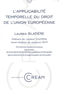 L'applicabilité temporelle du droit de l'Union européenne