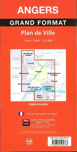 Angers grand format. 1/12 000  avec 1 Plan détachable