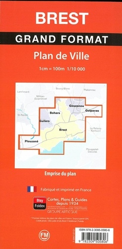 Brest. Grand format 1/10 000  avec 1 Plan détachable