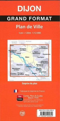 Dijon. Grand format 1/12 000  Edition 2021 -  avec 1 Plan détachable