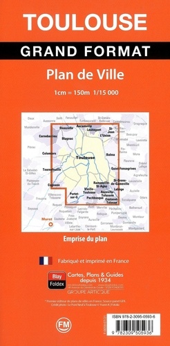 Toulouse grand format. 1/15 000  avec 1 Plan détachable