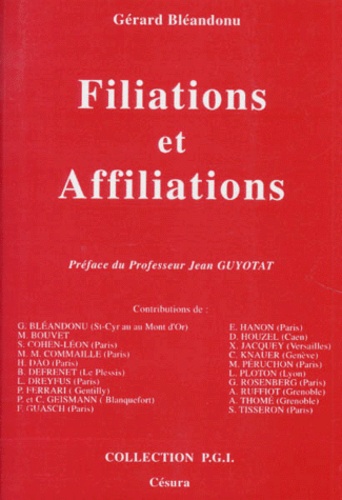 BLEANDONU G. - Filiations Et Affiliations.