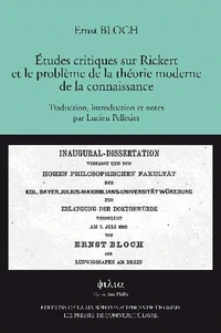Etudes critiques sur Rickert et le problème de la théorie moderne de la connaissance
