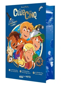 Tome 1, Le Club des Cinq et le trésor de l'île ; Tome 2, Le Club des Cinq et le passage secret ; Tome 3, Le Club des Cinq contre-attaque