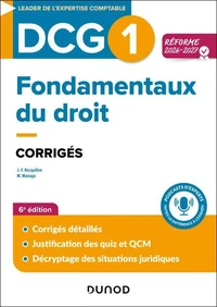 DCG 1 - Fondamentaux du droit - Corrigés - Réforme 2026-2027