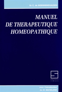  Boenninghausen - Manuel de thérapeutique homéopathique.