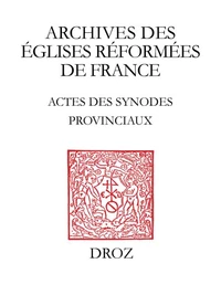 Actes des synodes provinciaux
