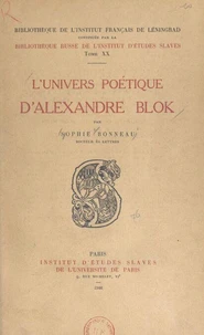 L'univers poétique d'Alexandre Blok