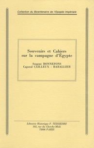  Bonnefons - Souvenirs et cahiers sur la Campagne d'Egypte.