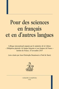 Pour des sciences en français et en d'autres langues