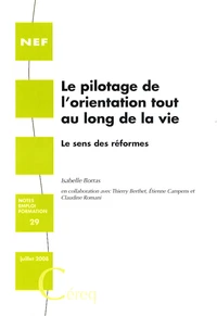 Le pilotage de l'orientation tout au long de la vie