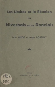 Les limites et la réunion du Nivernais et du Donziais