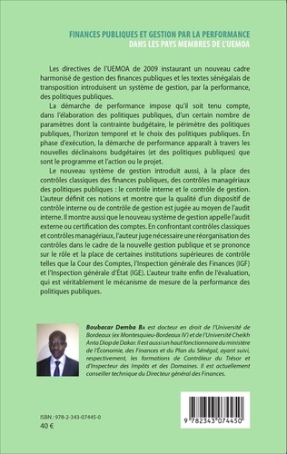 Finances publiques et gestion par la performance dans les pays membres de l'UEMOA. Etude du cas du Sénégal