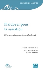 Bouchra El Barkani et Zahir Meksem - Plaidoyer pour la variation - Mélanges en hommage à Marielle Rispail.