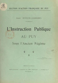 L'instruction publique au Puy sous l'Ancien Régime
