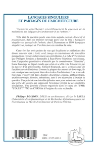 Langages singuliers et partagés de l'architecture