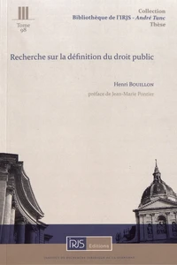 Recherche sur la définition du droit public