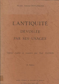 L'Antiquité dévoilée par ses usages
