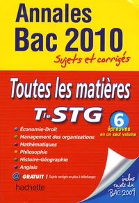 Toutes les matières Tle STG