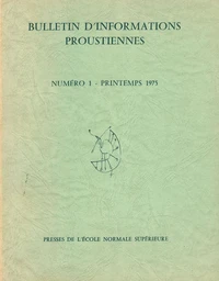Bulletin d'informations proustiennes n° 1
