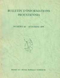 Bulletin d'informations proustiennes n° 10