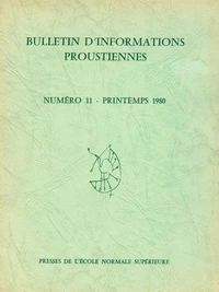 Bulletin d'informations proustiennes n° 11