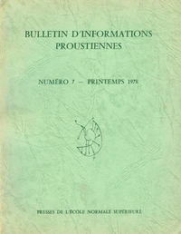 Bulletin d'informations proustiennes n° 7