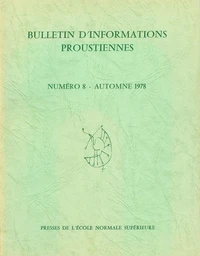 Bulletin d'informations proustiennes n° 8