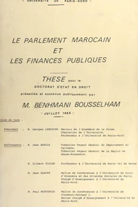 Le parlement marocain et les finances publiques