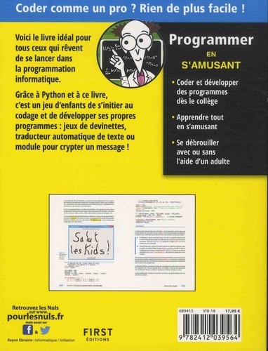 Programmer avec Python en s'amusant pour les nuls 2e édition