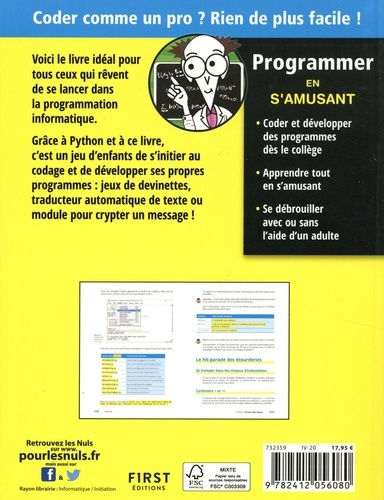 Apprendre Le Python Pour Les Nuls Programmer avec Python en s'amusant pour les nuls de Brendan Scott