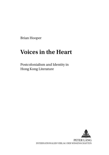 Brian j. Hooper - Voices in the Heart - Postcolonialism and Identity in Hong Kong Literature.