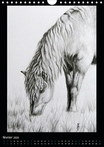 CALVENDO Art  Peintures et dessins de chevaux (Calendrier mural 2020 DIN A4 vertical). Chevaux: peintures et dessins (Calendrier mensuel, 14 Pages )