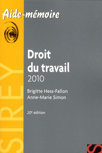 Brigitte Hess-Fallon et Anne-Marie Simon - Droit du travail.