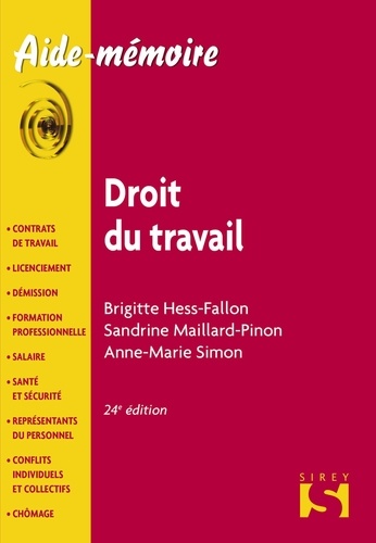 Brigitte Hess-Fallon et Sandrine Maillard-Pinon - Droit du travail.