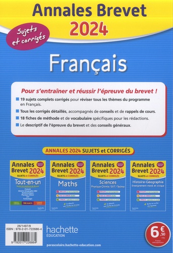 Français 3e. Sujets et corrigés  Edition 2024