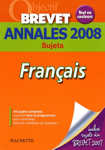 Brigitte Réauté et Michèle Laskar - Français Brevet - Annales 2008.