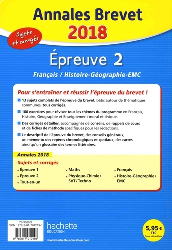 Français, Histoire-Géographie, EMC  Edition 2018